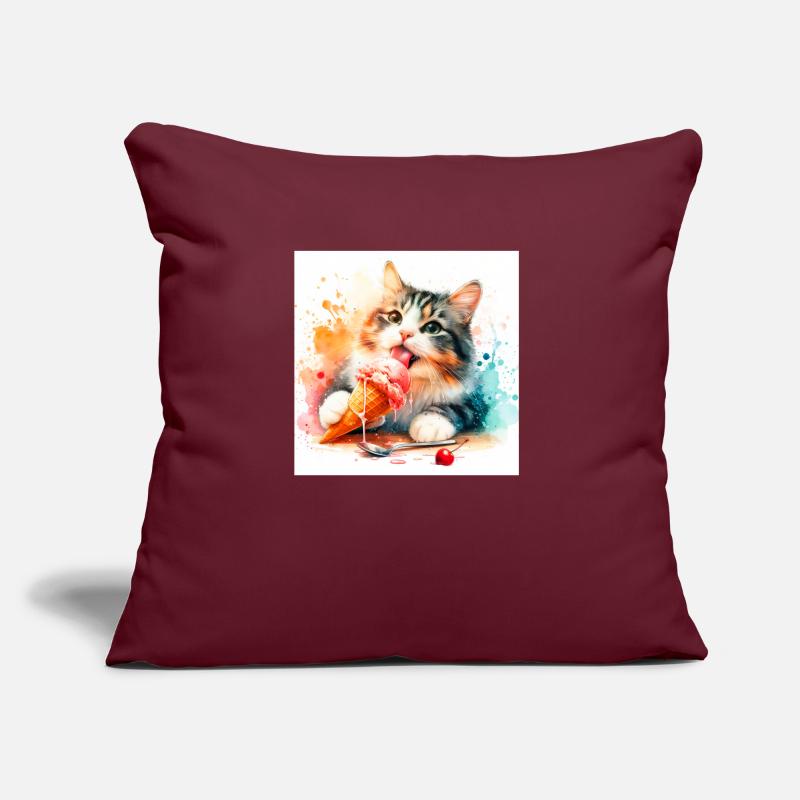 Kätzchen isst Eis Sofakissen mit Füllung 45 x 45 cm