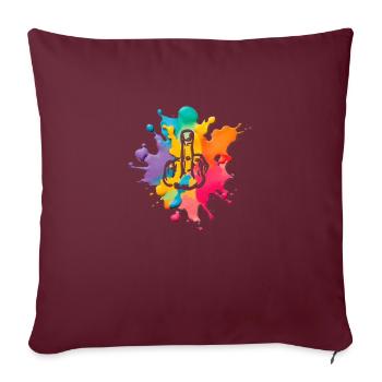 Farbkleckse Mittelfinger - Sofakissen mit Füllung 45 x 45 cm - Burgunderrot - Vorne