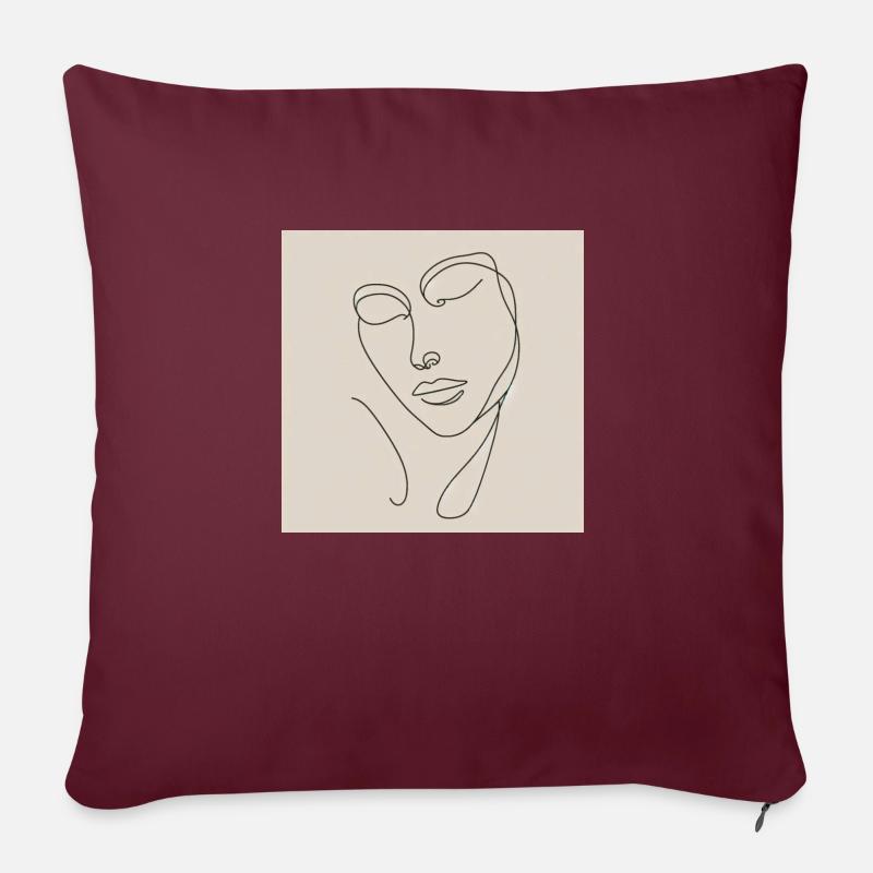 Contours élégants - Coussin et housse de 45 x 45 cm - bordeaux