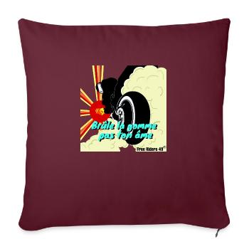 FR49 Brûle la gomme - Coussin et housse de 45 x 45 cm - bordeaux - Devant
