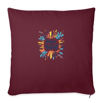 Motivation shirt - Coussin et housse de 45 x 45 cm - bordeaux - Devant