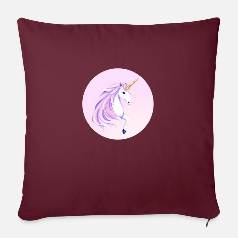 Skurrile Einhorn Fantasy Illustration - Sofakissen mit Füllung 45 x 45 cm - Burgunderrot