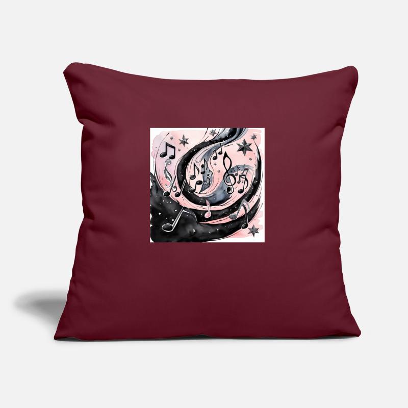 Musique Noir Lumière Notes Multiples Ciel flottant Coussin et housse de 45 x 45 cm