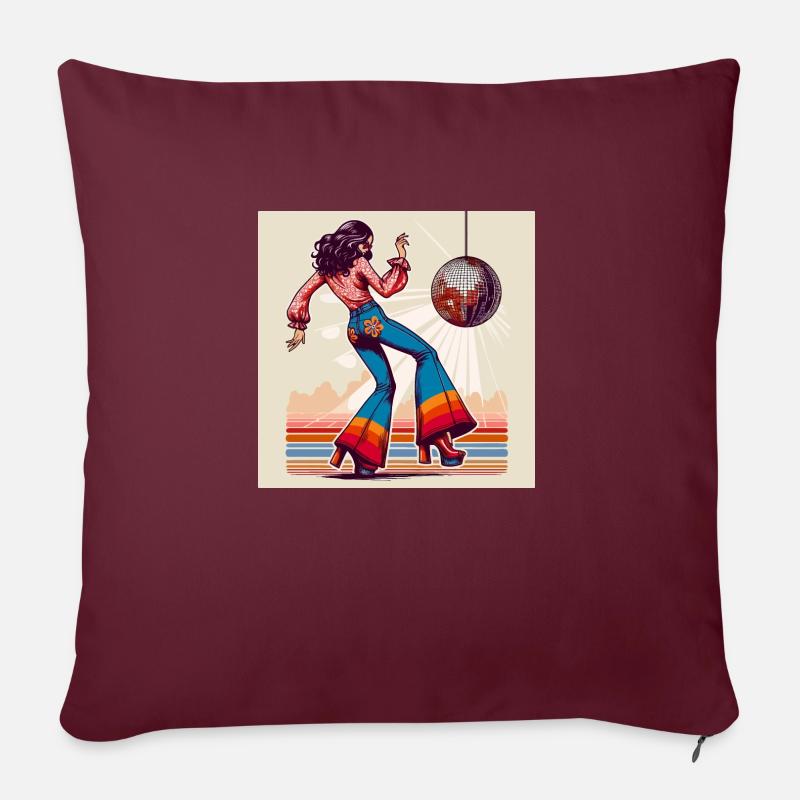 Retro Disco - Sofakissen mit Füllung 45 x 45 cm - Burgunderrot