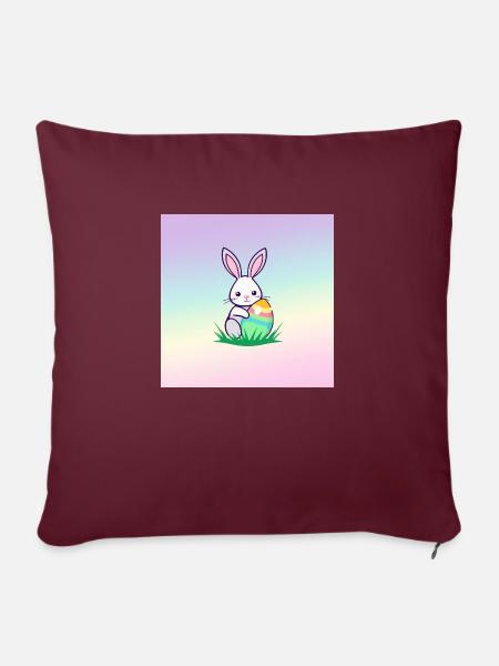 Ei und Hase – Paskalypso - Sofakissen mit Füllung 45 x 45 cm - Burgunderrot
