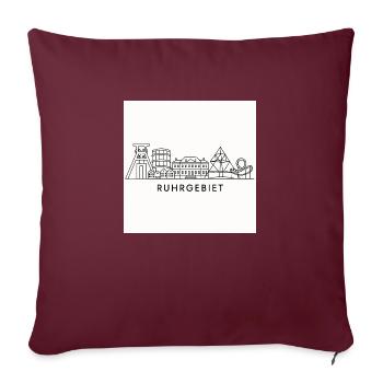 Horizon de la Ruhr Minimaliste - Coussin et housse de 45 x 45 cm - bordeaux - Devant