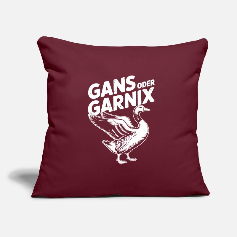 Gans oder garnix Gans und lustiger Spruch Sofakissen mit Füllung 45 x 45 cm