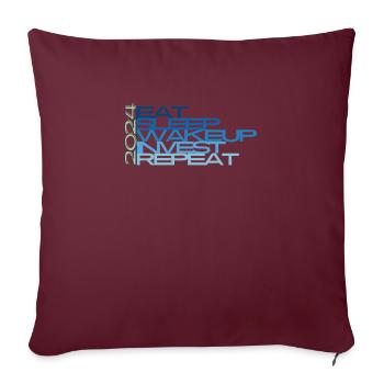 routine quotidienne ou vie quotidienne - Coussin et housse de 45 x 45 cm - bordeaux - Devant