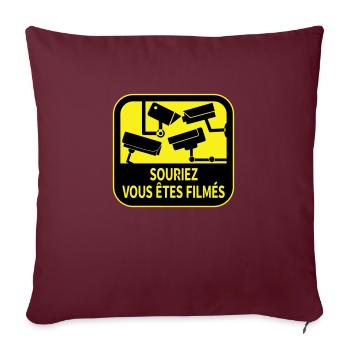 souriez - Coussin et housse de 45 x 45 cm - bordeaux - Devant