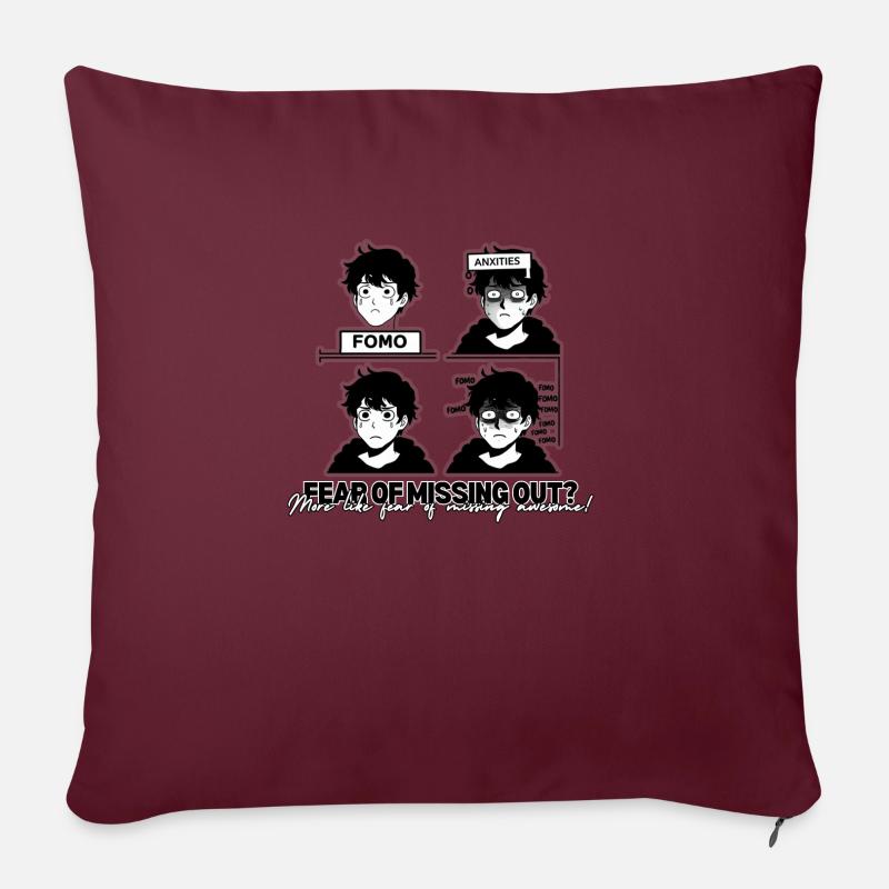 FOMO - Sofa pillow with filling 45cm x 45cm - burgundy