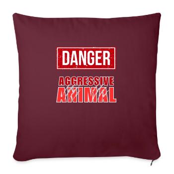 Aggressive Animal - Sofakissen mit Füllung 45 x 45 cm - Burgunderrot - Vorne