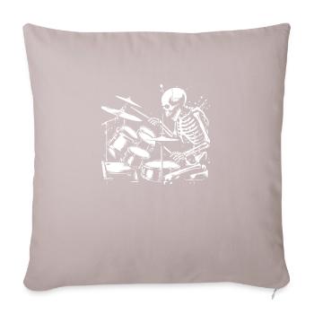 skeleton playing the drums in punk rock band - Sofa pillow with filling 45cm x 45cm - light taupe - Front