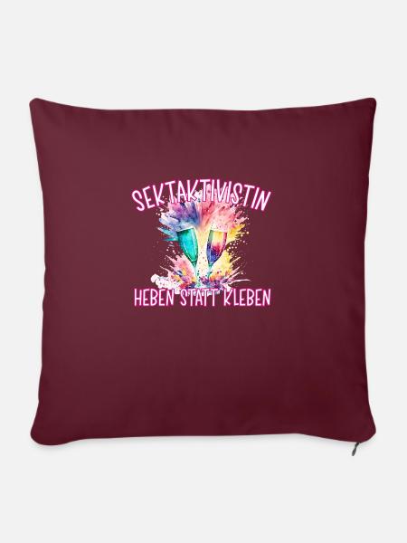 Sektaktivistin Heben statt Kleben - Sofakissen mit Füllung 45 x 45 cm - Burgunderrot
