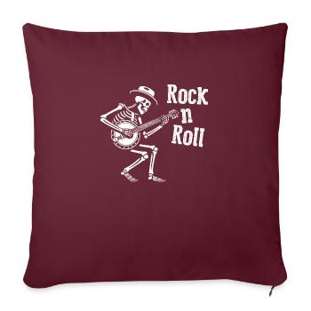 Lustiges Rock'n'Roll-Skelett - Sofakissen mit Füllung 45 x 45 cm - Burgunderrot - Vorne