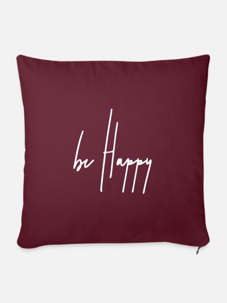 be happy - Sofakissen mit Füllung 45 x 45 cm - Burgunderrot