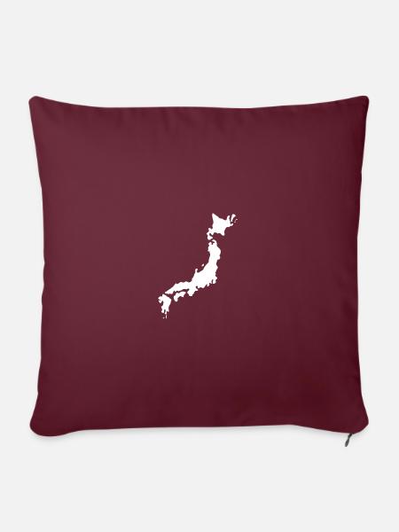 Japanischer Stil - Sofakissen mit Füllung 45 x 45 cm - Burgunderrot