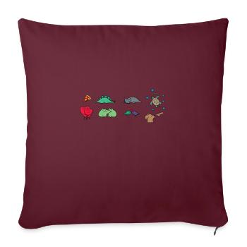 Bande dessinée d’animaux - Coussin et housse de 45 x 45 cm - bordeaux - Devant