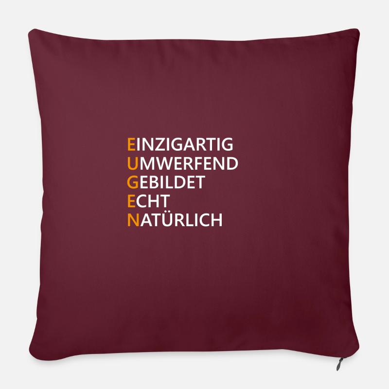 Eugen Name Geschenk - Sofakissen mit Füllung 45 x 45 cm - Burgunderrot