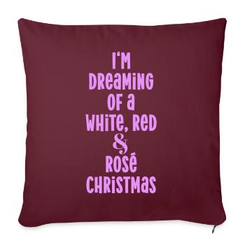 White red rosé christmas Weiße rote Weihnachten - Sofakissen mit Füllung 45 x 45 cm - Burgunderrot - Vorne