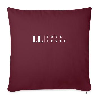 Love Level Logos weiß - Sofakissen mit Füllung 45 x 45 cm - Burgunderrot - Vorne