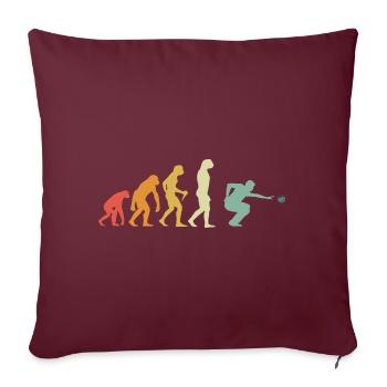 Entwicklung von Bällen und Pétanque-Spielern - Sofakissen mit Füllung 45 x 45 cm - Burgunderrot - Vorne