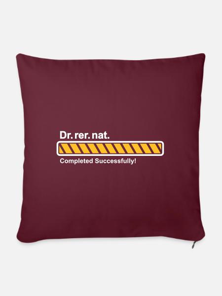 Dr.rer.nat. erfolgreich promoviert Ladebalken - Sofakissen mit Füllung 45 x 45 cm - Burgunderrot
