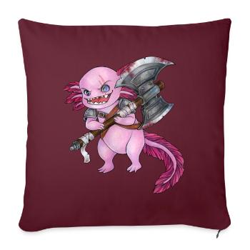 Lustiges Axolotl mit Axt Barbar Krieger Geschenk - Sofakissen mit Füllung 45 x 45 cm - Burgunderrot - Vorne