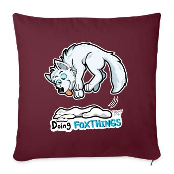 Renard polaire Doing Foxthings - Coussin et housse de 45 x 45 cm - bordeaux - Devant