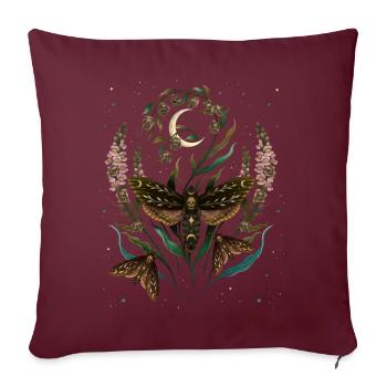 Moths Death s Head T Shirt - Coussin et housse de 45 x 45 cm - bordeaux - Devant