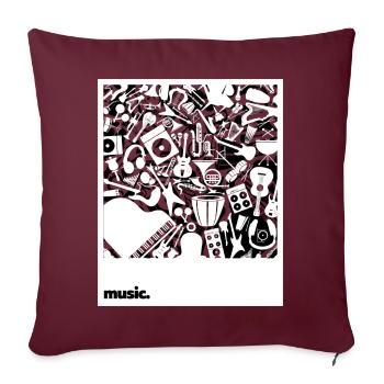 Music Collection - Sofa pillow with filling 45cm x 45cm - burgundy - Front