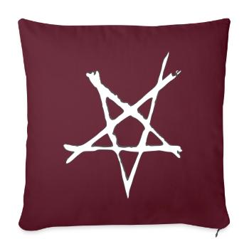Pentagramme à gratter - Coussin et housse de 45 x 45 cm - bordeaux - Devant