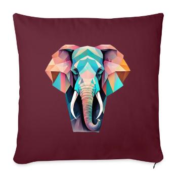 Geometric Elephant Gift Geometric - Sofa pillow with filling 45cm x 45cm - burgundy - Front