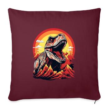 Tyrannosaure - Coussin et housse de 45 x 45 cm - bordeaux - Devant