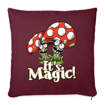 Champignons - Coussin et housse de 45 x 45 cm - bordeaux - Devant