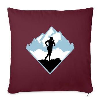 Course de trail, coureur, course - Coussin et housse de 45 x 45 cm - bordeaux - Devant