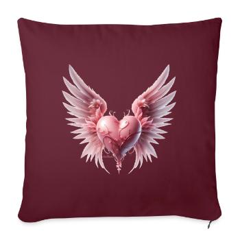 Coeur Rose - Coussin et housse de 45 x 45 cm - bordeaux - Devant