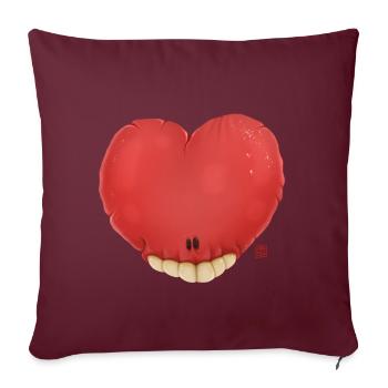 Love heart - Sofa pillow with filling 45cm x 45cm - burgundy - Front