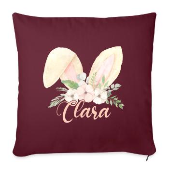 Hasenohren Clara - Sofakissen mit Füllung 45 x 45 cm - Burgunderrot - Vorne