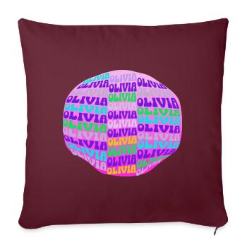 Olivia die Kreative und Vielseitige - Sofakissen mit Füllung 45 x 45 cm - Burgunderrot - Vorne