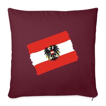 Drapeau de l’Autriche - Coussin et housse de 45 x 45 cm - bordeaux - Devant