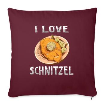 I Love Schnitzel - Sofakissen mit Füllung 45 x 45 cm - Burgunderrot - Vorne