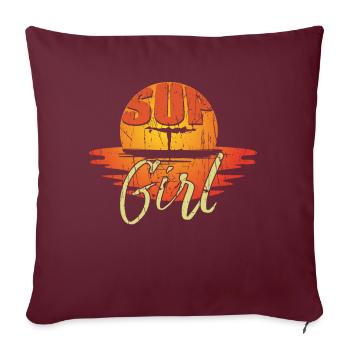Stand Up Paddling Ladies SUP Girl Gift - Sofa pillow with filling 45cm x 45cm - burgundy - Front