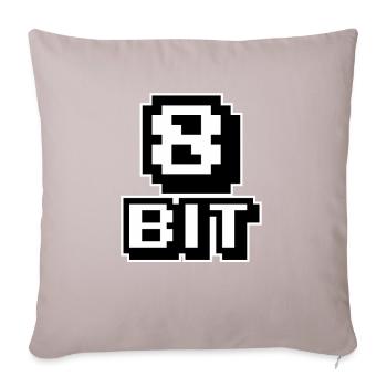 8-Bit-Computer - Sofakissen mit Füllung 45 x 45 cm - helles Taupe - Vorne