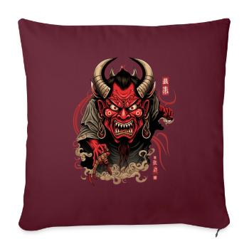 Oni Yökai creature with sharp claws and horns - Sofa pillow with filling 45cm x 45cm - burgundy - Front