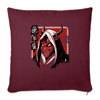 Kabuki Yōkai Dämonenmasken Monster Kreatur - Sofakissen mit Füllung 45 x 45 cm - Burgunderrot - Vorne