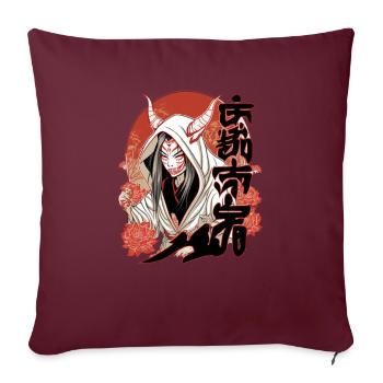 Déesse de la fortune Okame Otafuku Mythologie Déesse - Coussin et housse de 45 x 45 cm - bordeaux - Devant