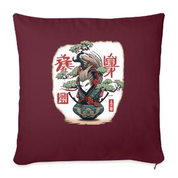 Mythical Bonsai Japanese Demon Bonsai Being - Sofa pillow with filling 45cm x 45cm - burgundy - Front