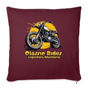 klassische Fahrten Motocross - Sofakissen mit Füllung 45 x 45 cm - Burgunderrot - Vorne