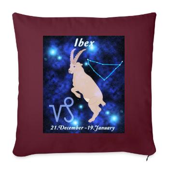 Sternzeichen Steinbock, Sternenbild, Astrologie - Sofakissen mit Füllung 45 x 45 cm - Burgunderrot - Vorne