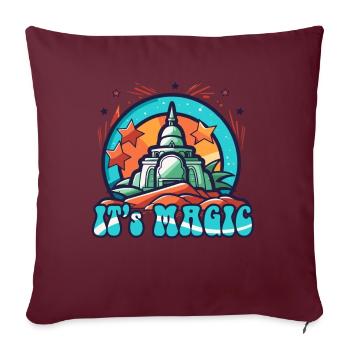 Magical Oriental Castle - Sofa pillow with filling 45cm x 45cm - burgundy - Front